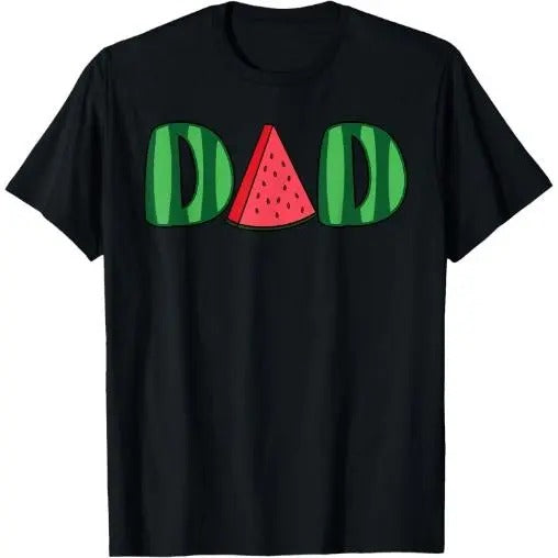 Watermelon Dad Fruitarian Lover Summer Father Fruit Slice T-Shirt Made in USA
