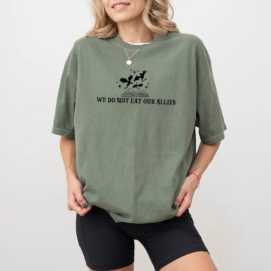 We Do Not Eat Our Allies Comfort Colors Shirt, Book Lover Unisex T-shirt, Dragon Unisex Tee, Bookish Shirt, Romance Reader Clothing