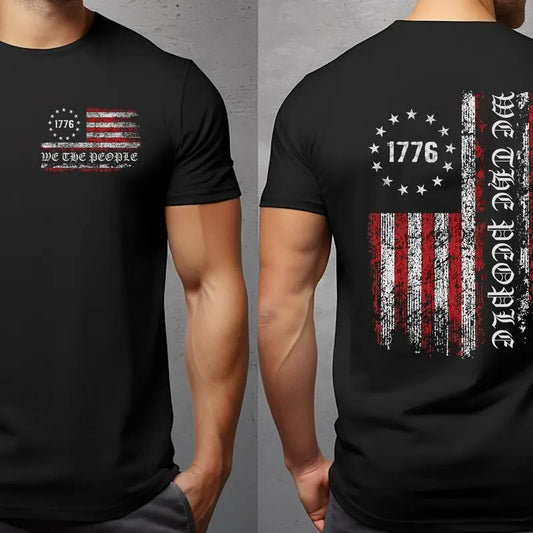 We The People Shirt, Patriotic Shirts, Independence Day Shirt, Vintage USA Flag 1776, American Flag Shirt, Vintage USA Flag Shirt, Full Sizes, Full Colors, Unisex Tshirt for Men and Women