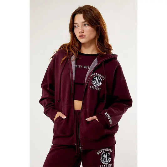 Wednesday Women's Nevermore Academy Full Zip Hoodie