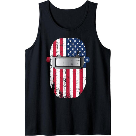 Welder Mask USA Flag Patriotic Welding Helmet Welder Gift Tank Top