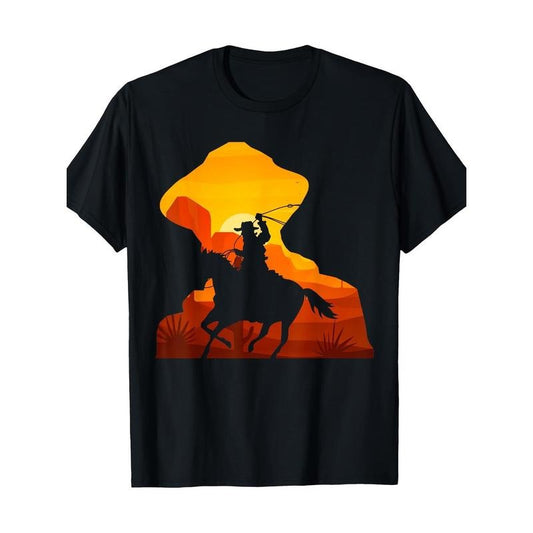 Western Denim T-shirt 100% cotton T-shirt Made in USA