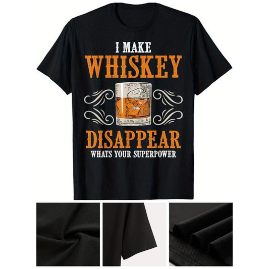 Whiskey Drinking Printed Men's Cotton Graphic T-shirt, Casual Short Sleeve Crew Neck T-shirt, Men's Tee For Outdoor made in usastyle{n002}3