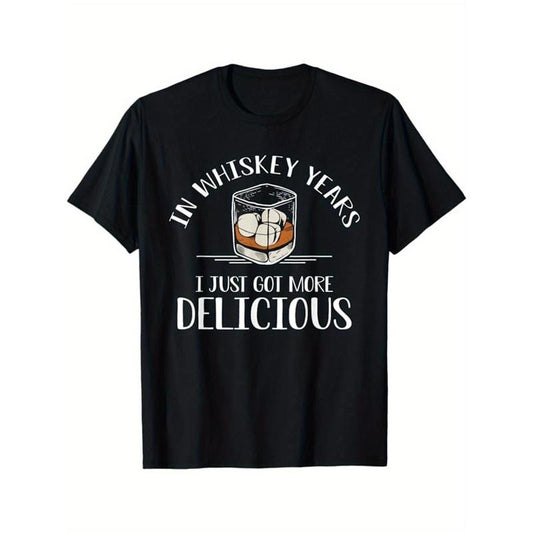 Whiskey Drinking Printed Men's Cotton Graphic T-shirt, Casual Short Sleeve Crew Neck T-shirt, Men's Tee For Outdoor made in usastyle{n002}4