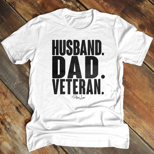 Father's Day | Husband Dad Veteran Apparel, Printed In The USA, Tee Blue / Ash / Military Gree / Turf Green / White, #mensapparel #dads #blackprint
