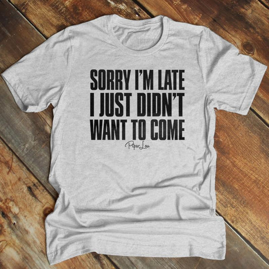 Father's Day | Sorry I'm Late Apparel, Printed In The USA, Tee Blue / Ash / Military Gree / Turf Green / White, #mensapparel #dads #blackprint