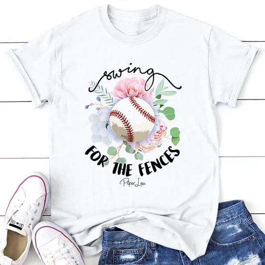 Swing For The Fences Baseball Tee, Proudly Printed In The USA, Tee Gray / White, #sassy #cute #colorprint