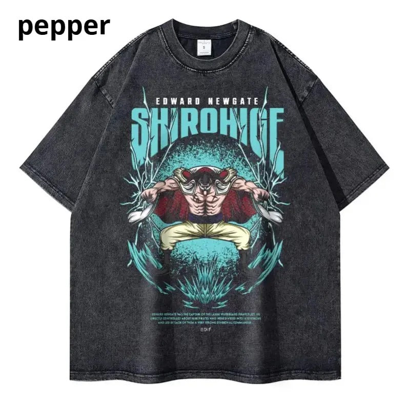 Whitebeard Vintage Graphic T-shirt, One Piece's Edward Newgate , One Piece Shirt, Anime Shirt, boyfriend gifts, Streetwear Shortsleeve Cotton Menswear