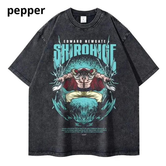 Whitebeard Vintage Graphic T-shirt, One Piece's Edward Newgate , One Piece Shirt, Anime Shirt, boyfriend gifts, Streetwear Shortsleeve Cotton Menswear
