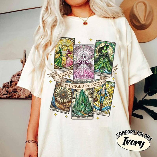 Wicked Change For Good Shirt, Wizard Musical Movie Fan Gifts, Good Witch Bad Witch Pink and Green Tee, Defy Gravity Broomstick