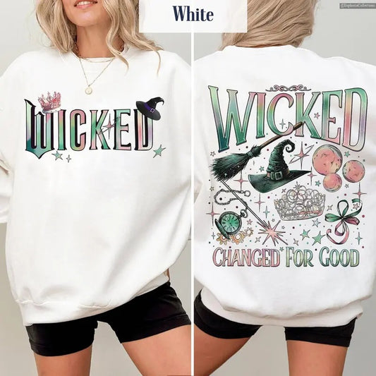 Wicked Changed For Good Movie Sweatshirt, Hoodie, Tee, Wizard of Oz Fan Musical Gift, Witch Pink and Green , Global Trending Outfits
