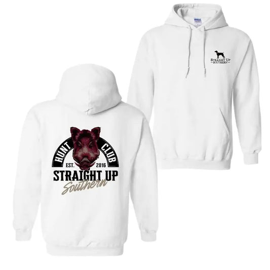 Wild Boar - Men's Long Sleeve Hoodie - by Straight Up Southern - Winter Outfits, Regular Fit Long Sleeve Hoodie for Men
