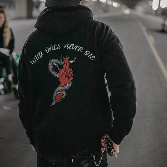 Wild Ones Never Die Men's Hoodie, Sweatshirt, Comfort Errands, Classic Cotton Fabric Menswear, Women's Clothing, Sweatshirt Color, Unisex Hoodie, Merch gift, longsleeves shirt Graphic, Trendy Hoodie, Sweatshirt Oversized Pocket Sport Sweaters