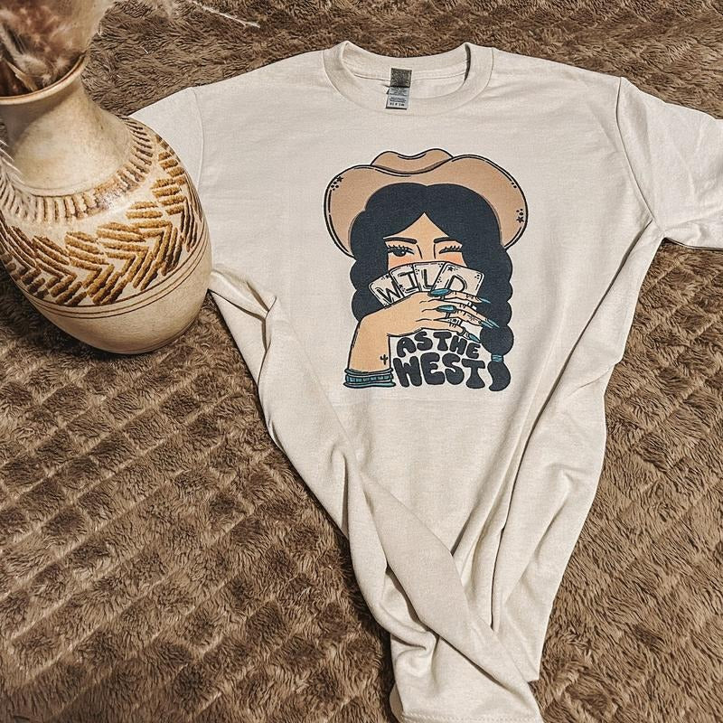 Wild West Shirt Women, Poker Shirt, Western outfits Women, Playing Cards Shirt, western sweatshirts, Cowgirl sweater