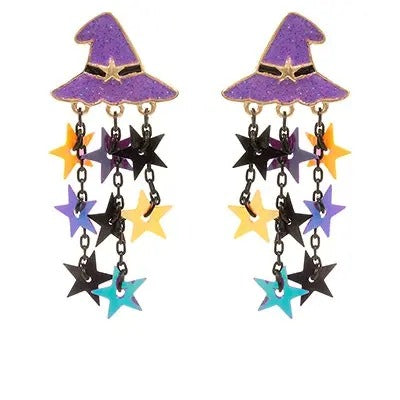 Witchy Star Sequin Tassel Earrings