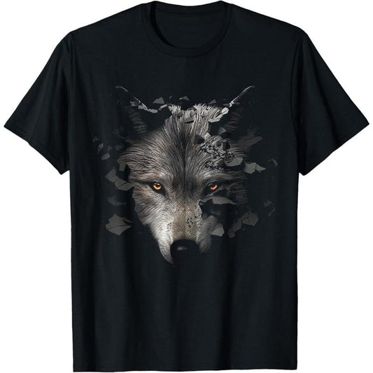 Wolf Lover Fantasy Artwork | Animal Motif Wolf T-Shirt  made in usa