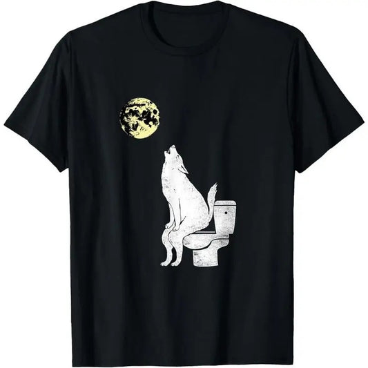 Wolf on the toilet gift T-Shirt Made in USA