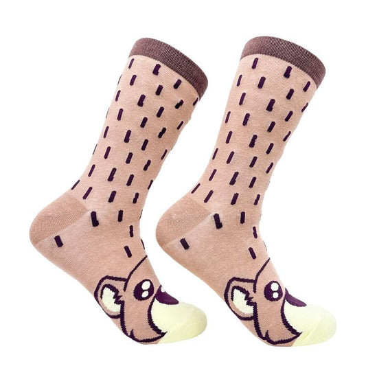 Women's Bear Socks Funny Cute Cuddly Furry Mama Brown Bears Footwear Funny Graphic Socks Comfortable Fitted Spandex Cotton