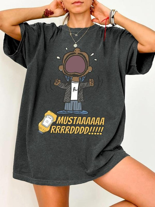 Women's Cartoon Round Neck Graphic Tee, Fashion Casual Crew Neck T-shirt for Daily Holiday Vacation Outdoor Wear, Ladies Clothes for Summer