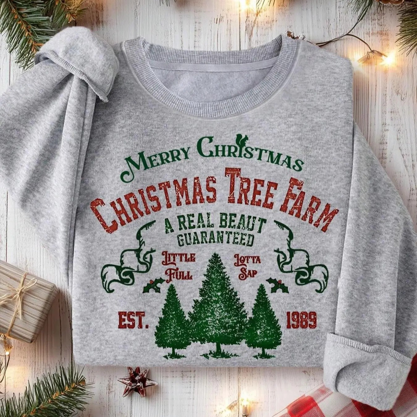 Women's Christmas Tree & Letter Print Drop Shoulder Thermal Lined Sweatshirt, Casual Long Sleeve Round Neck Pullover for Fall & Winter, Ladies Clothes for Daily Wear