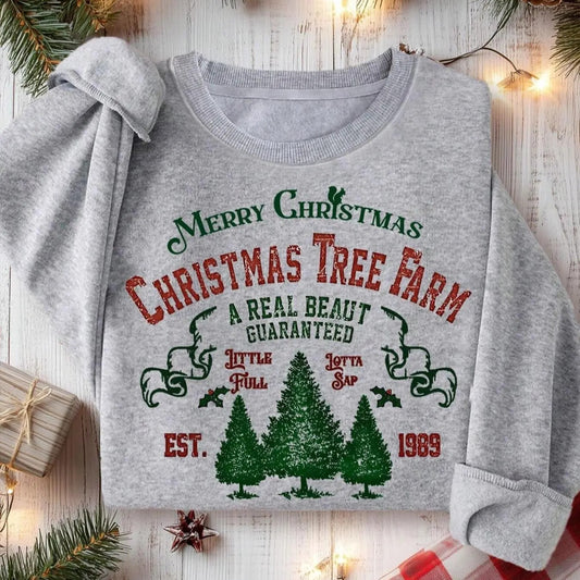 Women's Christmas Tree & Letter Print Drop Shoulder Thermal Lined Sweatshirt, Casual Long Sleeve Round Neck Pullover for Fall & Winter, Ladies Clothes for Daily Wear