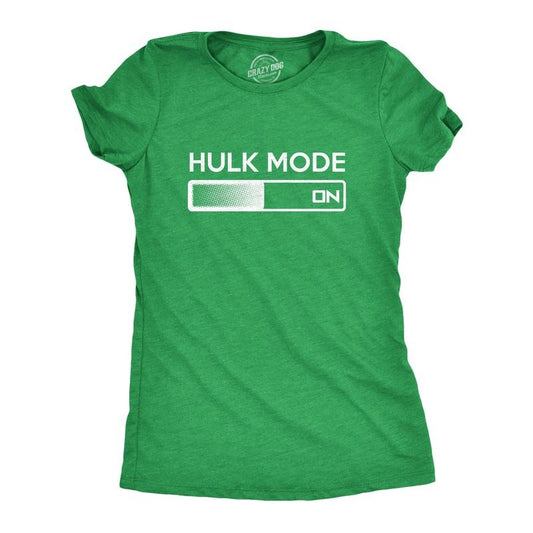 Women's Hulk Mode On T Shirt Funny Comic Book  Tee For Women Funny Womens T Shirts Cute Slimming Top Comfortable Soft Womenswear Nerd Tops for Women Funny Movie Top Women's Novelty Tees Green