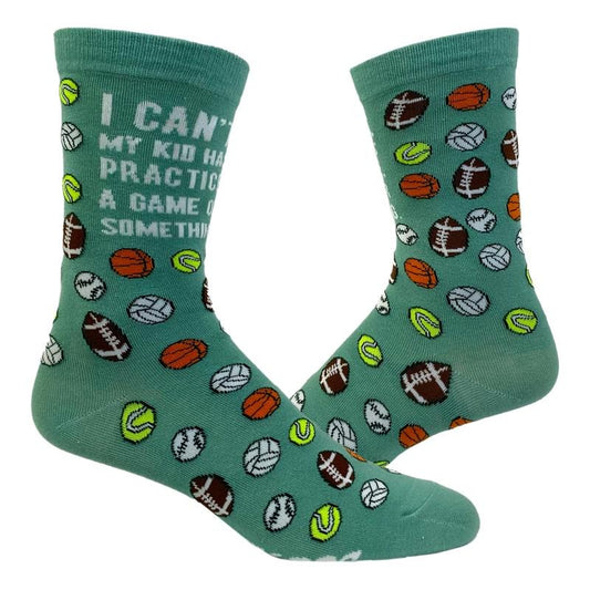 Women's I Can't My Kid Has Practice Socks Funny Parenting Sports Mom Soccer Baseball Footwear Funny Graphic Socks Comfortable Fitted Spandex Cotton