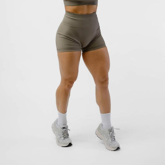 Women's Legacy Shorts - Plain Knit Material, Deep Taupe, Compression, Summer