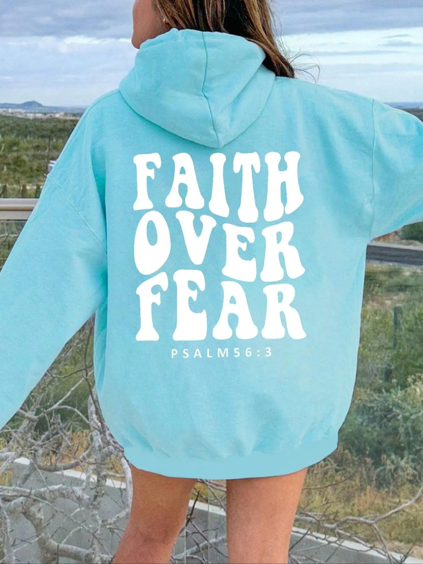 Women's Letter & Slogan Print Drop Shoulder Hoodie, Fashion Casual Drawstring Pocket Hooded Sweatshirt for Daily Holiday Outdoor Wear, Ladies Clothes for Fall & Winter