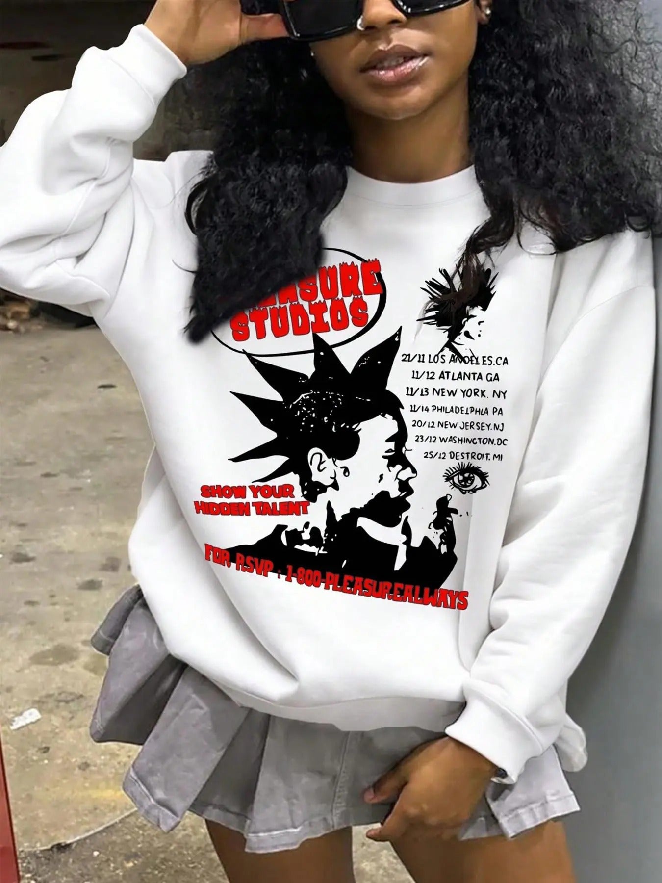 Women's Letter  Graphic   Print Drop Shoulder Thermal Lined Sweatshirt, Casual Long Sleeve Round Neck Pullover for Fall & Winter, Ladies Clothes for Daily Wear