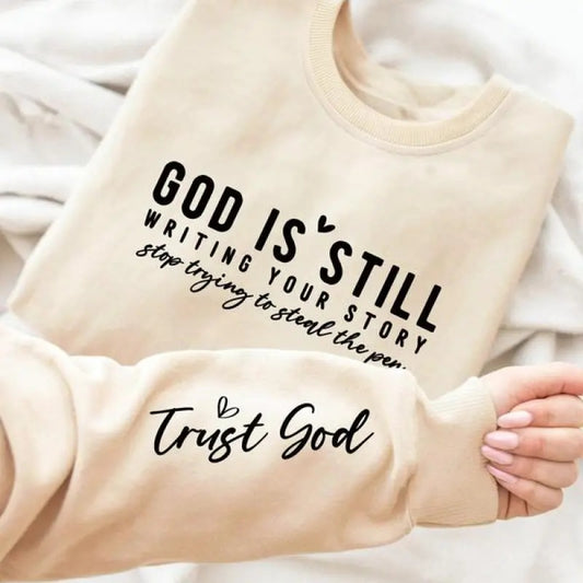 Women's Letter Print Drop Shoulder Sweatshirt, Casual Long Sleeve Round Neck Pullover for Spring & Fall, Women's Top for Daily Wear