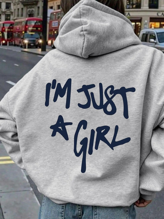 Women's Letter Print Hoodie, Fashion Casual Hooded Sweatshirt for Daily Holiday Outdoor Wear, Ladies Clothes for Spring & Fall