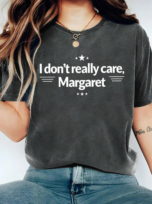 Women's Letter Print Round Neck Graphic Tee, Vintage Trendy Casual Short Sleeve T-shirt for Daily Wear, Ladies Summer Clothes