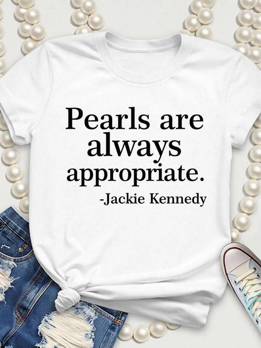 Women's Letter Print Round Neck Tee, Fashion Casual Crew Neck T-Shirt for Daily Holiday Vacation Outdoor Wear, Ladies Clothes for Summer, Top