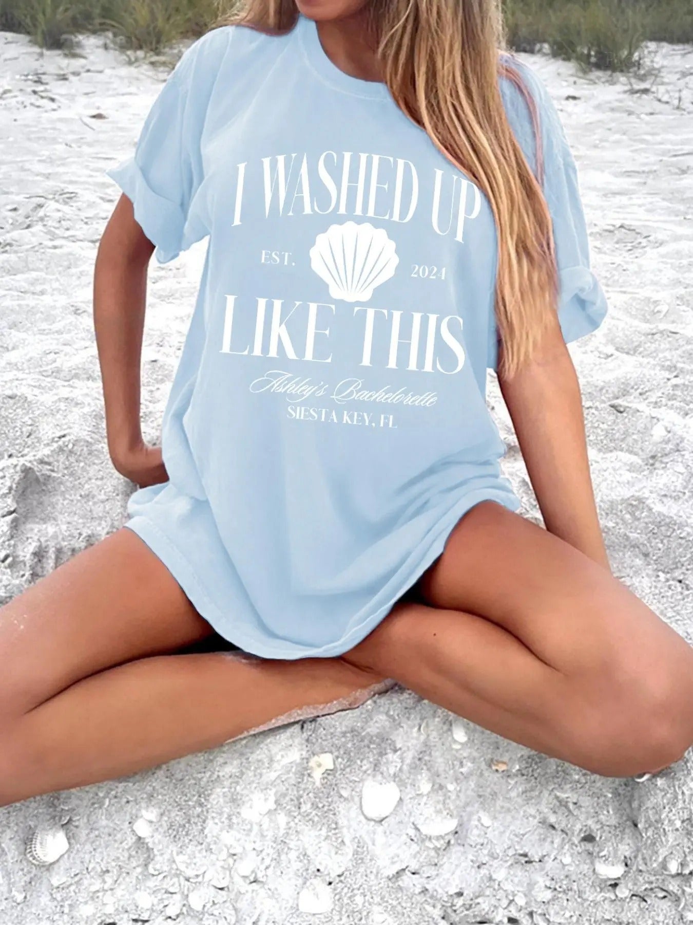 Women's Letter Print Round Neck Tee, Fashion Casual Crew Neck T-shirt for Daily Holiday Vacation Outdoor Wear, Ladies Clothes for Summerstyle{n002}2