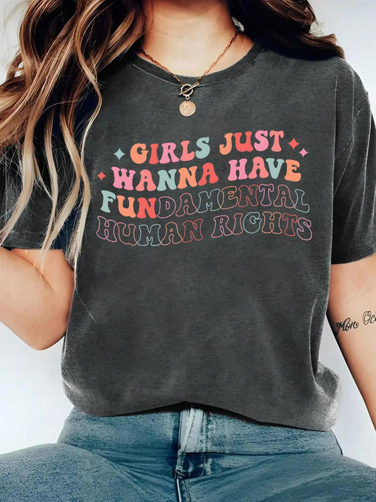 Women's Letter Print Round Neck Tee, Fashion Casual Crew Neck T-shirt for Daily Holiday Vacation Outdoor Wear, Ladies Clothes for Summerstyle{n002}4