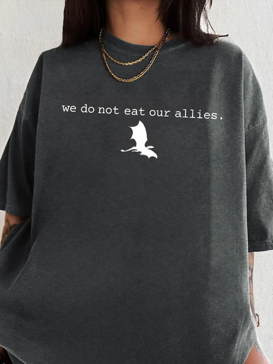 Women's Letter Print Round Neck Tee, Fashion Casual Crew Neck T-shirt for Daily Holiday Vacation Outdoor Wear, Ladies Clothes for Summerstyle{n002}5