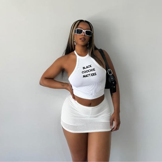 Women's Mini Skirt with Shorts in Black and White