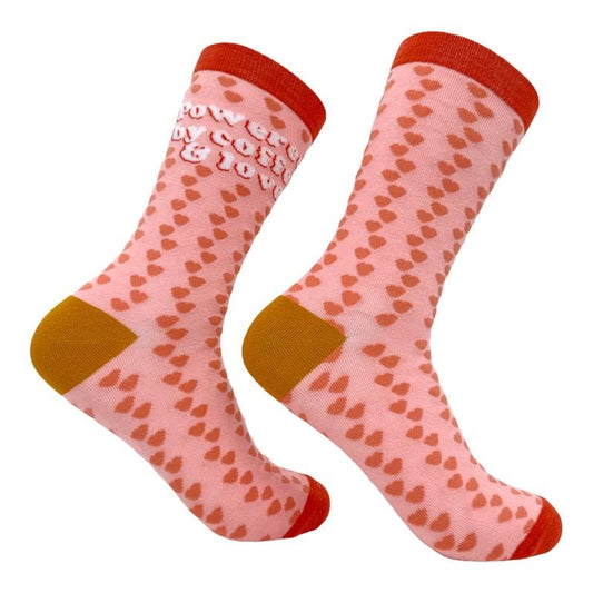 Women's Powered By Coffee And Love Socks Funny Cute Footwear Funny Graphic Socks Comfortable Fitted Spandex Cotton