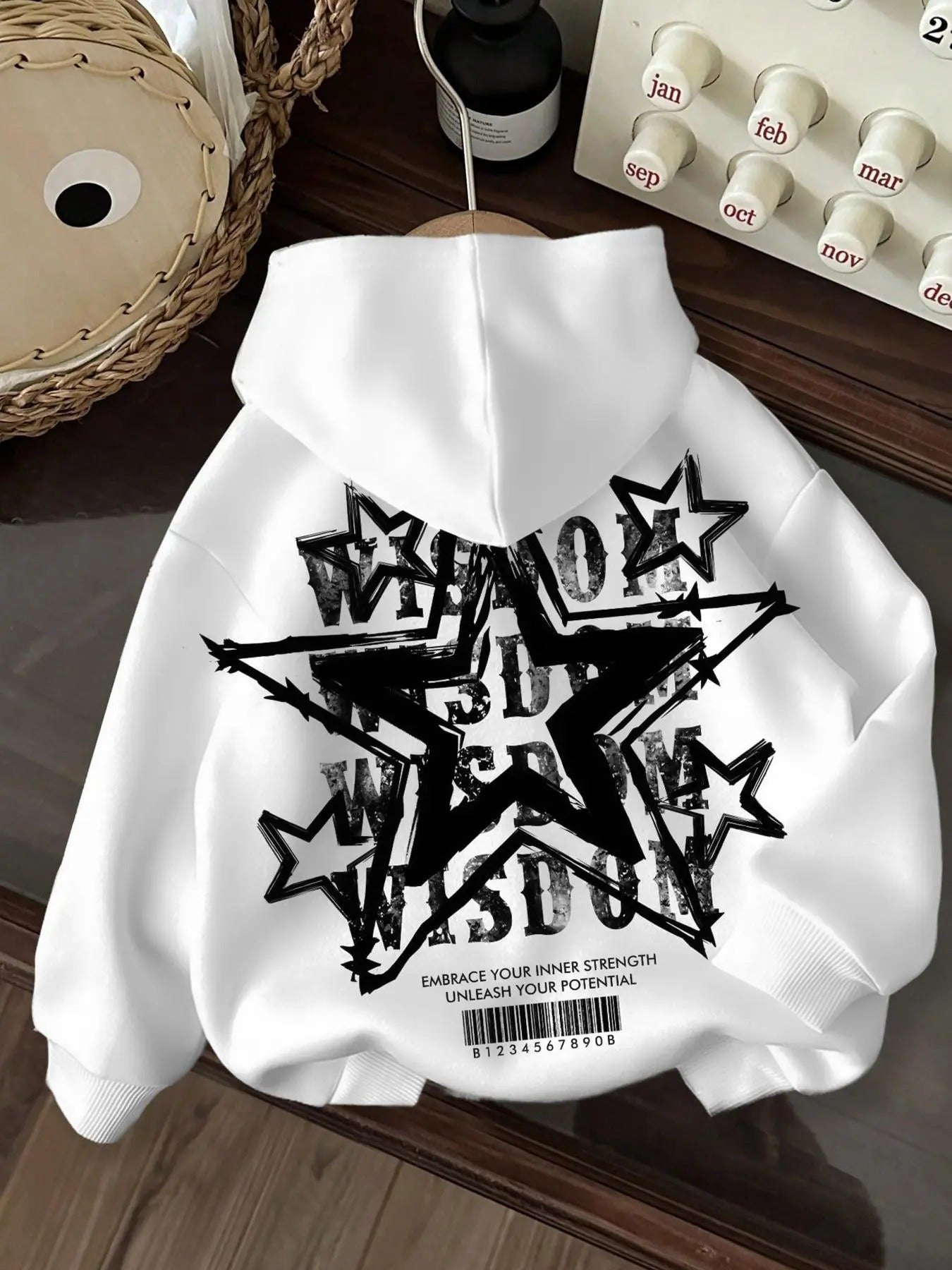 Women's Star & Letter Print Hoodie, Fashion Casual  Hooded Sweatshirt for Daily Holiday Outdoor Wear, Ladies Clothes for Fall & Winter