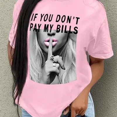 Women's Streetwear Figure & Letter Print Short Sleeve Tee, Casual Round Neck Graphic T-Shirt for Daily Wear, Ladies Clothes for All Seasons