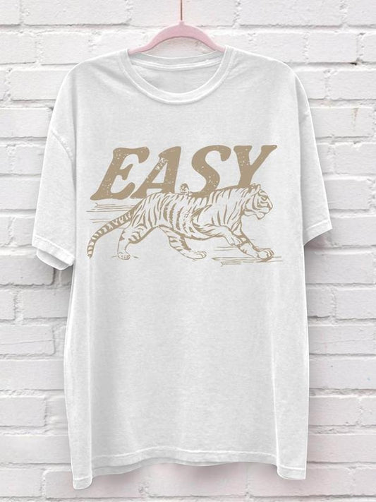 Women's Summer Casual Printed T-Shirt, Fitted Design for a Chic Look, Moderate Thickness Knit Fabric for Comfort