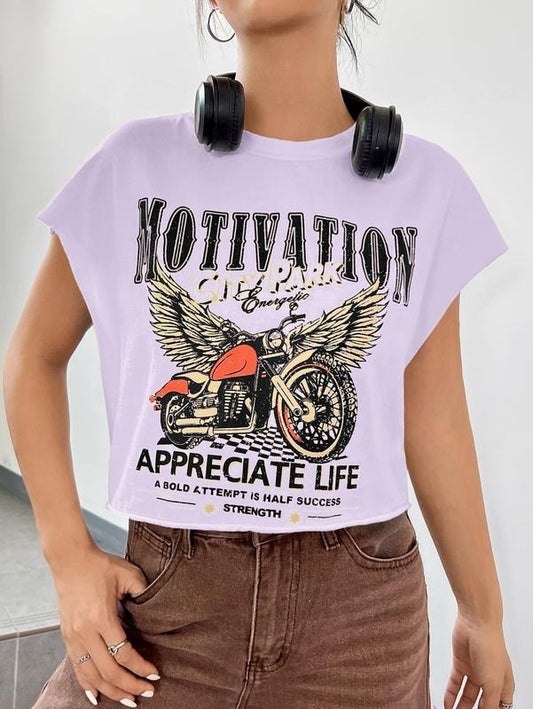 Women's Y2k Vintage Graphic Short Sleeve Tee Tops Crew Neck Crop Tops for Summer Going Out T Shirts