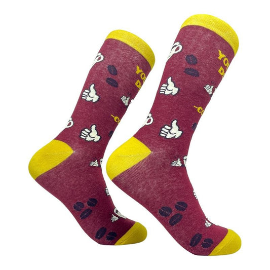 Women's You Can Do It Coffee Socks Funny Cafe Lover Cup Of Joe Graphic Novelty Footwear Funny Graphic Socks Comfortable Fitted Spandex Cotton
