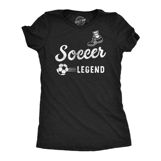 Womens Funny T Shirts Soccer Legend Sarcastic Sports Graphic Tee for Ladies Funny Womens T Shirts Cute Slimming Top Comfortable Soft Black -