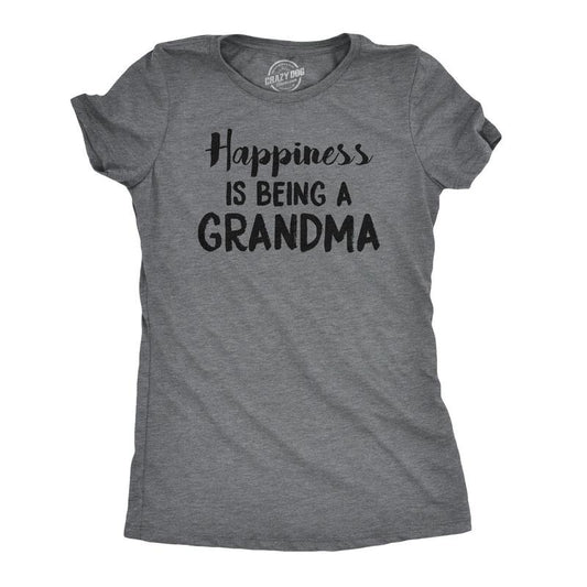 Womens Happiness Is Being a Grandma T shirt Funny Cute Nana Grandmother Gift Funny Womens T Shirts Cute Slimming Top Comfortable Soft