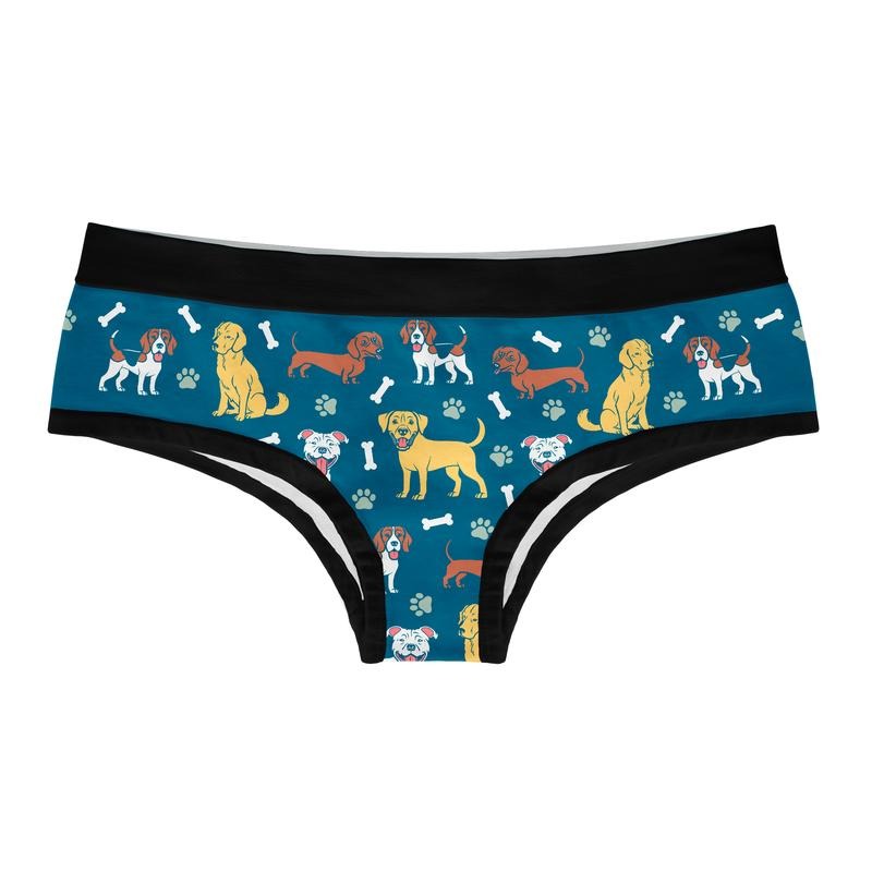Womens I Like Dogs and Maybe 3 People Panties Funny Bikini Brief Saying Graphic Underwear Funny Underwear for Women Introvert  Funny Dog  Women's Novelty Panties Blue