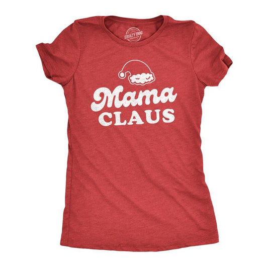 Womens Mama Claus T Shirt Funny Christmas Holiday Party Mrs Claus Novelty Party Tee For Mom Funny Womens T Shirts Cute Slimming Top Comfortable Soft Womenswear Christmas Tops for Women Women's Novelty Red - Mama