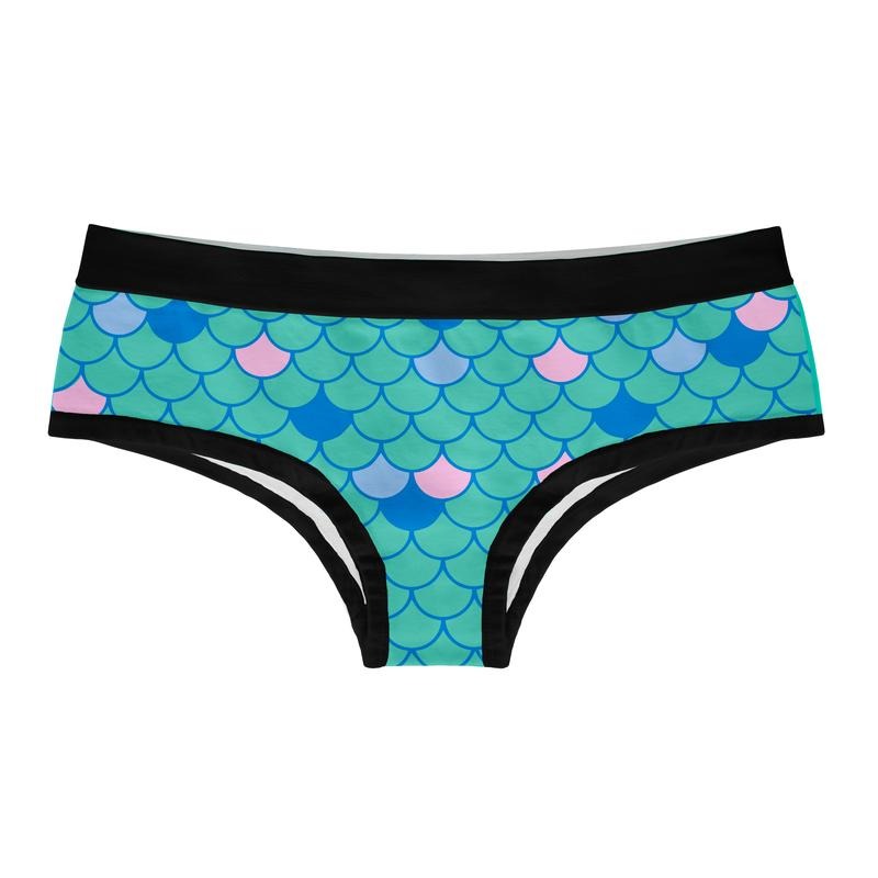 Womens Mermaid Scales Panties Funny Sarcastic Mythical Creature Fantasy Underwear For Ladies Funny Underwear for Women Funny Animal  Women's Novelty Panties Multi
