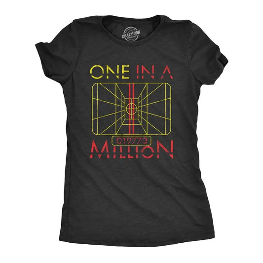 Womens One In A Million T Shirt Funny Quote Awesome Nerdy Saying Graphic Novelty Tee Funny Womens T Shirts Cute Slimming Top Comfortable Soft Womenswear Nerd T Shirt for Women Funny Movie T Shirt Black